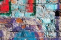 Old brick wall with multicolored stain Royalty Free Stock Photo