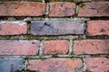 Old brick wall, old texture of red stone blocks closeup Royalty Free Stock Photo