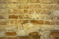 Old brick wall, old texture of red stone blocks closeup img Royalty Free Stock Photo