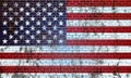 Old brick wall painted in the US flag Royalty Free Stock Photo