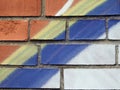 Colorful painted brick surface texture, Lithuania Royalty Free Stock Photo