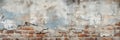 Old brick wall with peeling white paint. Abstract background for design