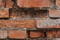 Old brick wall. Red bricks in a row background. Grunge texture. Royalty Free Stock Photo