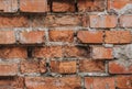 Old brick wall. Red bricks in a row background. Grunge texture. Royalty Free Stock Photo