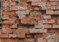 Old brick wall. Red bricks in a row background. Grunge texture. Royalty Free Stock Photo