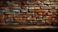 Old brick wall of red color, damaged masonry as abstract background composition. textured surface pattern of stucco texture with Royalty Free Stock Photo