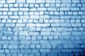 Old brick wall surface in navy blue tone Royalty Free Stock Photo