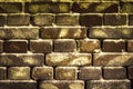 Old brick wall for texture or background, dark brown toned Royalty Free Stock Photo