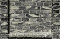 Old brick wall for texture or background, dark color, architectural elements as a brick filled frame Royalty Free Stock Photo