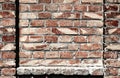 Old brick wall for texture or background, dark red color, architectural elements as a brick filled frame Royalty Free Stock Photo