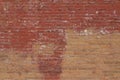 Old shabby chic pink and beige color brick wall texture with a blotchy abstract look Royalty Free Stock Photo