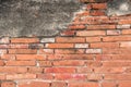 Old Brick and cement Wall Texture background image. Grunge Red Stonewall Background Royalty Free Stock Photo