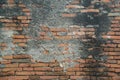 Old Brick Wall Texture Background with Peeling White Paint. Royalty Free Stock Photo