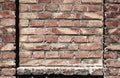 Old brick wall for texture or background, red and brown color, architectural elements as a brick filled frame Royalty Free Stock Photo