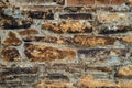 Old brick wall texture. Grunge background of aged stone surface Royalty Free Stock Photo