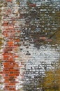 Old Brick Wall Texture.  Grungy Wide Brickwall. Grunge Red Stonewall Background.  Abstract Web Banner. Copy Space. Shabby Building Royalty Free Stock Photo