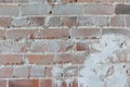 Old brick wall with white paint background texture close up Royalty Free Stock Photo