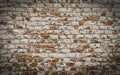 Old brick wall with white paint background texture close up Royalty Free Stock Photo