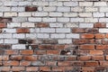 Old brick wall with white paint and red bricks. AI generative Royalty Free Stock Photo