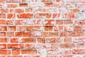 Old brick wall with white and red bricks background. Vintage brick wall texture. Horizontal Royalty Free Stock Photo