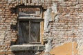 Old brick wall with windows Royalty Free Stock Photo