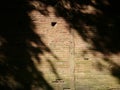 Old brick walls and shadow from the sunshine Royalty Free Stock Photo