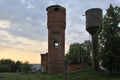 An Old Brick Water Tower, Built in the Early 1900s, Now Unused. Water Was Pumped to the Tank on Top From a Nearby Creek Royalty Free Stock Photo