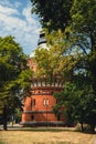 Old brick water tower in Bydgoszcz. The Water Tower in Bydgoszcz, Poland, historic city landmark and viewpoint, Neo Royalty Free Stock Photo