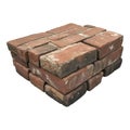 Old bricks against transparent background for backgrounds or textures in architectural and design projects Royalty Free Stock Photo