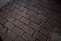 Old bricks made of adobe on the floor of an old wine cellar in Chile Royalty Free Stock Photo