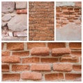 old bricks texture collage Royalty Free Stock Photo