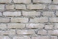 Old brickwork. Brick wall. White silicate brick. Crumbling brick from time to time Royalty Free Stock Photo
