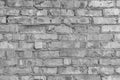 Old brickwork wall gray cement interlayer texture rough background brick weathered grey Royalty Free Stock Photo