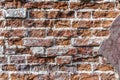 Old brickwork walls of an abandoned house Royalty Free Stock Photo