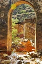 Old bridge, acid mine drainage Royalty Free Stock Photo