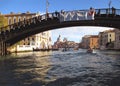 Old bridge against the Venetian style architectures along the Grand canal