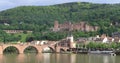 Old Bridge Alte Brucke and Heidelberg Castle in Heidelberg, Germany