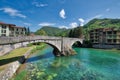 Old bridge on the Brembo river of San Pellegrino Terme Bergamo Royalty Free Stock Photo