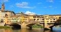 Old Bridge called Ponte Vecchio in Florence in Italy over Arno R Royalty Free Stock Photo