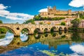 Old Bridge And Cathedral In Beziers, France Royalty Free Stock Photo