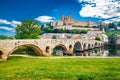 Old Bridge And Cathedral In Beziers, France Royalty Free Stock Photo