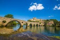 Old Bridge And Cathedral In Beziers, France Royalty Free Stock Photo