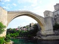 Old Bridge in the city of Mostar. Royalty Free Stock Photo