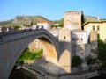 Old Bridge in the city of Mostar. Royalty Free Stock Photo