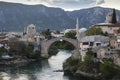 Old bridge in City of Mostar over the  Neretva River Royalty Free Stock Photo