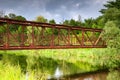 Old bridge on country in summer Royalty Free Stock Photo