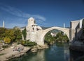 Old bridge famous landmark in mostar town bosnia and herzegovina