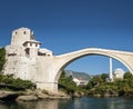 Old bridge famous landmark in mostar town bosnia and herzegovina