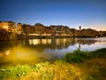 Old Bridge and Florence Lungarni at night. Panoramic cityscape in Autumn, Tuscany - Italy Royalty Free Stock Photo