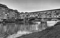 Old Bridge and Florence Lungarni at night. Panoramic cityscape in Autumn, Tuscany - Italy Royalty Free Stock Photo